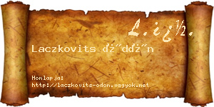 Laczkovits Ödön névjegykártya